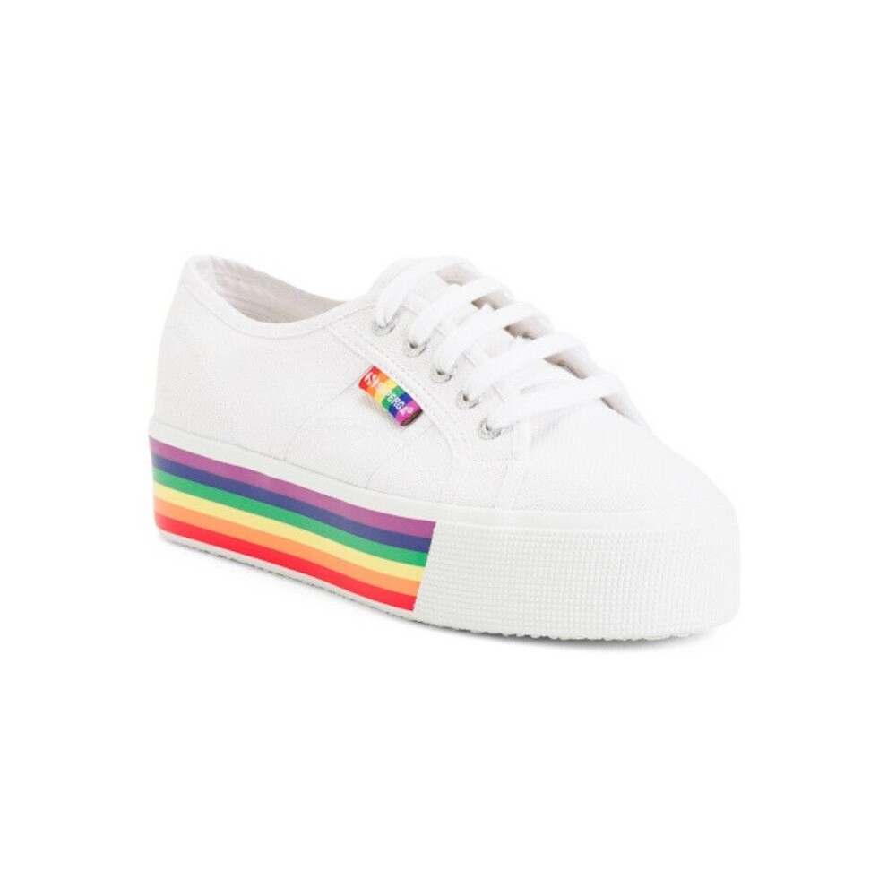 Superga 2790 Rainbow Pride Platform Lace Up Sneakers - Picture 2 of 5
